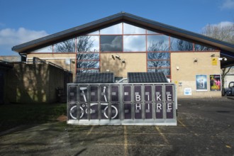 Oxford, England, UK. February 6th 2020 Eco friendly Bike Hire Available at Oxford City Train