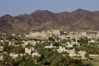 Bahla Fort, Bahla, Oman. May 26th 2014 Mountain valley view of Bhala Fort, Oman