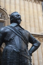 Oxford, England, UK. February 2nd, 2020 Earl of Pembroke statue outside Bodleian Library, The