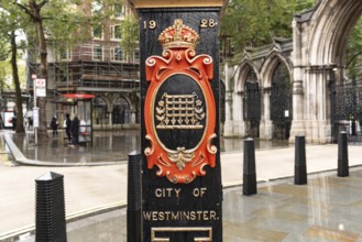 United Kingdom. August 2nd 2023 Decorative cast iron 1928 City of Westminster Lamp Post near the