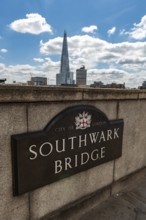 London, United Kingdom. July 9th 2022 Sign for the Grade II listed historical Southwark Bridge over