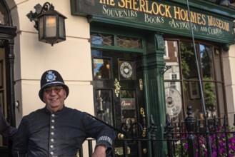 London, England, UK. 9th July 2022. A traditional British policeman poses for photographs outside