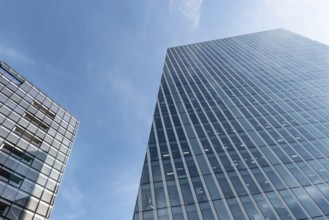 Modern high rise glass fronted British architecture, a business district on the south bank of the