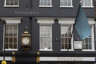 London, United Kingdom. August 2nd 2023 Tiffany and Co. Luxury Brand Store Front. Shopping in Old