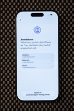 Icon photo iPhone address female, male and diverse, Sursee, Switzerland