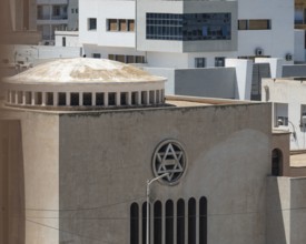 The Beth-El Synagogue Sfax, with the Star of David a symbol of Jewish identity, the Jewish