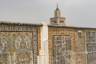 Scenic view of the minaret of Al-Zaytuna Mosque in the Medina, the oldest mosque in the Tunisian