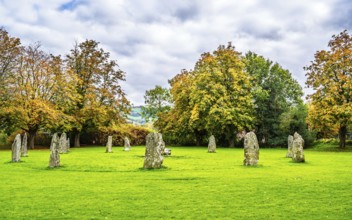 Autumn colors over Llanrwst, River Conwy, Conwy County Borough, Wales, UK