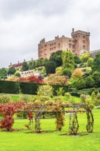 Autumn colors over Powis Castle and Garden, Welshpool, Powys, Wales, UK