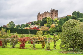 Autumn colors over Powis Castle and Garden, Welshpool, Powys, Wales, UK