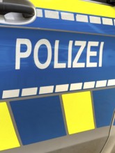 Large police lettering on police car police car emergency vehicle patrol car, Germany
