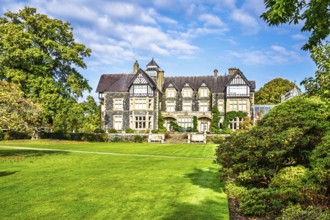 The color of autumn in Bodnant House and Garden, Conwy River, Colwyn Bay, Conwy, Wales, United