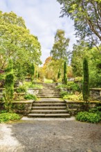 The color of autumn in Bodnant House and Garden, Conwy River, Colwyn Bay, Conwy, Wales, United