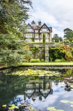 Autumn Colours over Bodnant House and Garden, Conwy River, Colwyn Bay, Conwy, Wales, UK