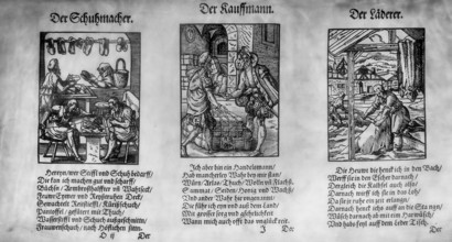 Shoemaker Kauffmann Laederer woodcuts from the 16th century
