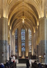 View of choir and altar during a service in St. Christopher's Cathedral, Saint Christopher's