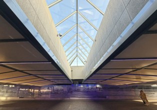 Underpass with skylight from factory outlet center to Roermond city center, Limburg province, the