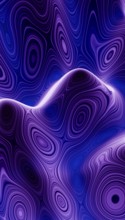 Vibrant 3D rendered image capturing hypnotic, swirling waves in shades of purple and blue, ideal