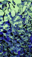 This image features a dynamic and intricate abstract design of flowing liquid in 3D. Bright blue
