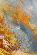 Vivid multicolored mud texture showcasing an abstract pattern A blend of earthy tones like orange,