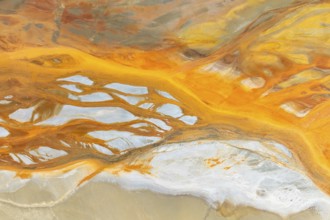 A stunning abstract composition featuring vibrant orange and white textures The fluid, organic