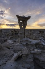 Stunning rock formations in Bisti De-Na-Zin Wilderness, New Mexico, USA Rugged, surreal landscape