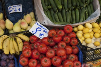 Istanbul, Turkey, September 28th 2018 Fruit and vegetables for sale at an Istanbul market during