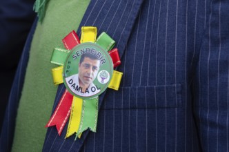 Istanbul, Turkey. April 12th 2015 Showing support for Selahattin Demirtas at the launch of HDP