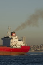 Istanbul, Turkey. March 31st 2014 Shipping in the Bosporus strait causing pollution, Istanbul,