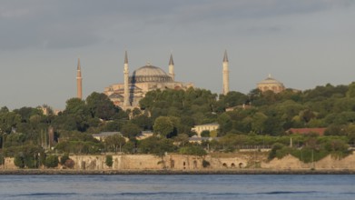 Istanbul, Turkey. August 19th 2014 Panorama of the Hagia Sofia from the Bosphorus, Istanbul, Turkey