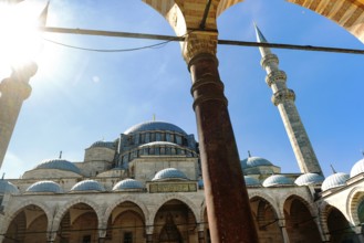 Into the light of the Suleymaniye Camii, an Ottoman imperial Mosque over looking Istanbul built by