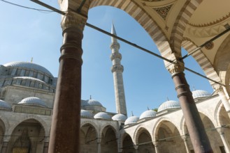 Iconic landmark of the Suleymaniye Camii, an Ottoman imperial Mosque over looking Istanbul built by