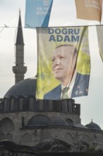 Istanbul, Turkey. May 4th 2023 Election banners for the ruling AK Parti, Justice and Development
