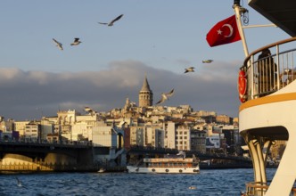 Istanbul, Turkey. 27th November 2011 Beautiful Istanbul city skyline with the Galata tower and