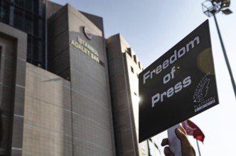 Istanbul, Turkey. December 25th 2011 Protestors calling for Freedom of the Press outside the
