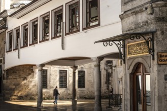 Istanbul, Turkey. October 12th 2021 Beautiful morning light on the inner courtyard of the Eyup