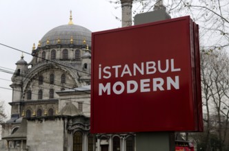 Istanbul, Turkey. December 30th 2011 Sign for Istanbul Modern Museum, Karakoy, Istanbul, Turkey