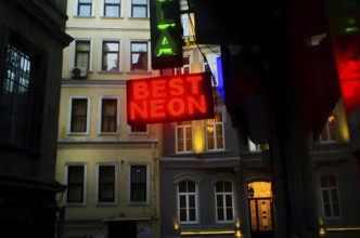 Istanbul, Turkey. August 24th 2013 Neon Sign, nightlife near Taksim, Istanbul, Turkey