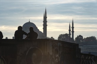 Istanbul, Turkey. November 14th 2023 Enjoying the view of Suleymaniye Mosque from the Halic ferry