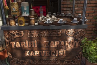 Istanbul, Turkey. August 18th 2021 Historical Turkish Coffee Cart Cafes, Bars and Restaurants in