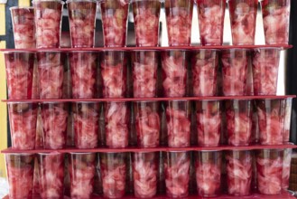 August 2nd 2021 Istanbul, Turkey Traditional Turkish Pickle Juice for sale at a street vendors