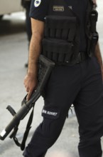 Istanbul, Turkey. June 1st 2013 Turkish riot police armed with tear gas, Gezi park, Taksim square,