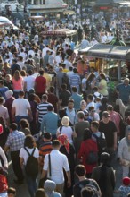 Istanbul, Turkey. June 7th 2019 A crowded Eminonu district on the banks of the Golden Horn on the