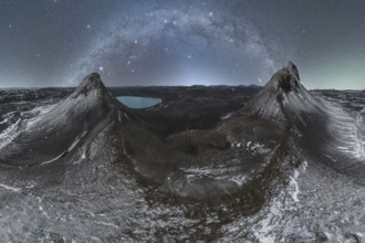 Captivating Northern Night scene of Iceland's rugged mountains under a vast, glittering starry sky