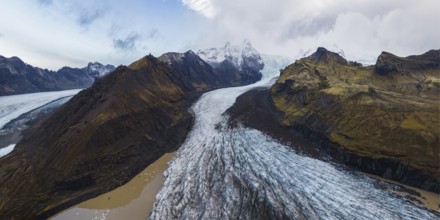 Captivating panoramic view of the majestic Vatnajokull National Park in Iceland, showcasing a