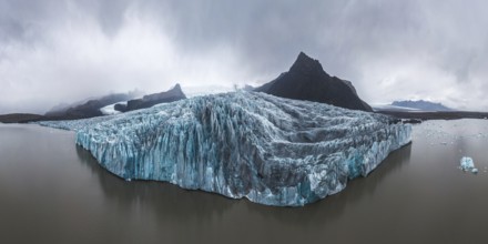 Panoramic view of the stunning Vatnajokull Glacier in Iceland's Vatnajokull National Park Captures