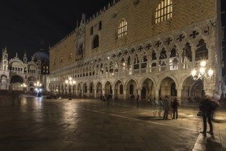 Piazzetta with the Basilica di San Marco and the Ducal Palace in the evening, Venice, Veneto, Italy