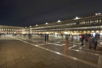 St. Mark's Square illuminated at night, Venice, Veneto, Italy