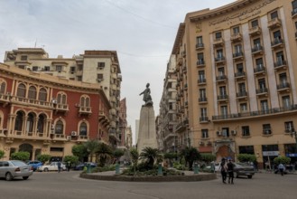 Cairo, Egypt, November 26th 2022 Mustafa Kamel Square and the European style architecture of