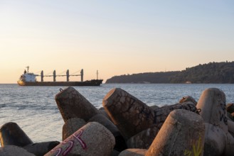 Varna, Bulgaria. September 6th 2020 The Despina Angel bulk carrier ship entering the Black Sea port